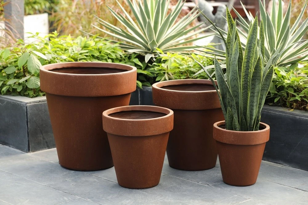 Fibre Clay Pot - 45 X 45 X 46 Cm 4 Fibre Clay Pot - 45 X 45 X 46 Cm - Afbeelding 2